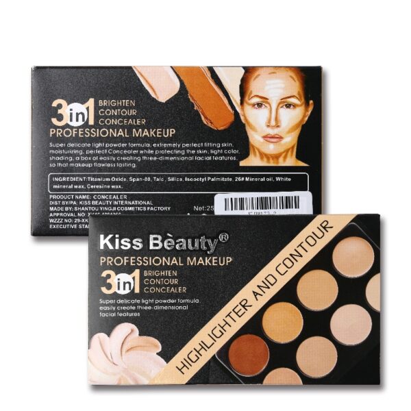 Kiss Beauty Highlighter And Contour Concealer Palette