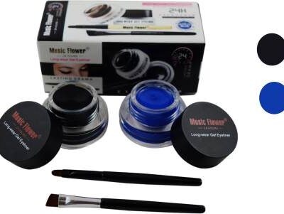 Music Flower Long Wear Gel Eye Liner (Black & Blue)