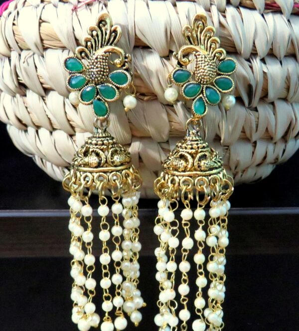 The Dangling Pearl Statement Jhumka Earrings