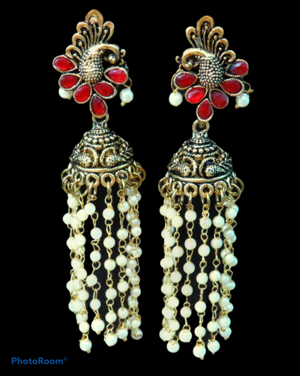 The Dangling Pearl Statement Jhumka Earrings